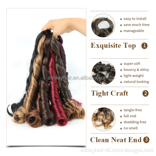 Julianna kanekalon french curl 24" synthetic ombre loose curl jumbo spiral braid extension hair attachment french curls braiding